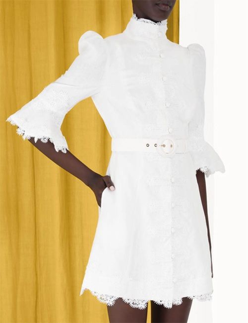 white tailored zimmerman dress