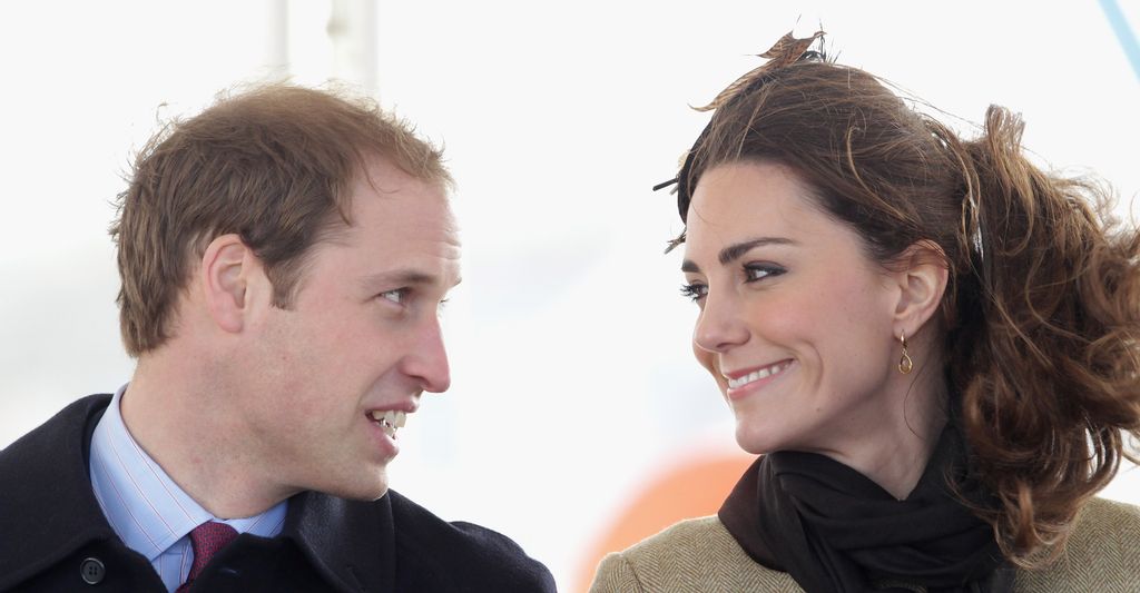 Prince William and Kate Middleton looking at each other