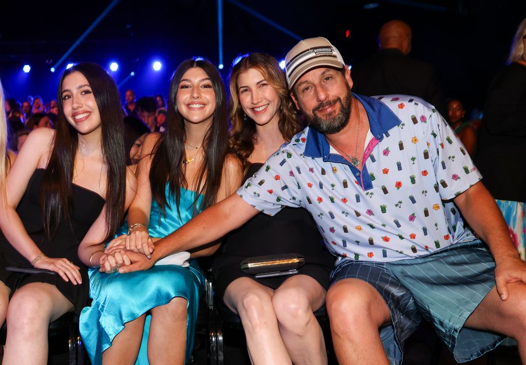 Sadie Sandler, Sunny Sandler, Jackie Sandler and Adam Sandler at the Nickelodeon's Kids' Choice Awards 2024 held at Barker Hangar on July 13, 2024 in Santa Monica, California.