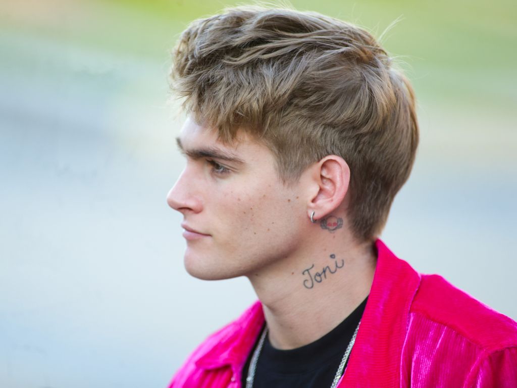 Presley Gerber is seen outside of the 2019 CFDA fashion awards at the Brooklyn Museum showing off his neck tattoo