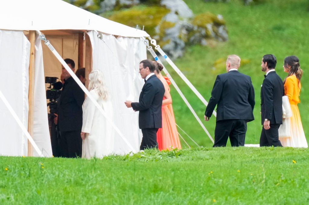 The Swedish royals arriving for Martha Louise and Durek's nuptials