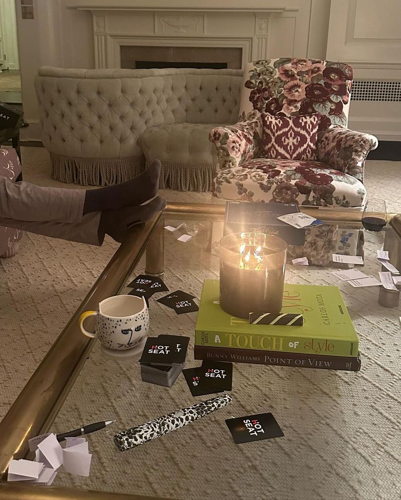 Jenna Bush Hager's lounge with candle burning
