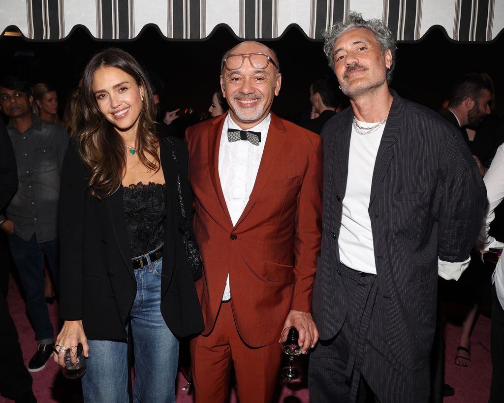 Jessica Alba pictured with Christian Louboutin and Taika Waititi