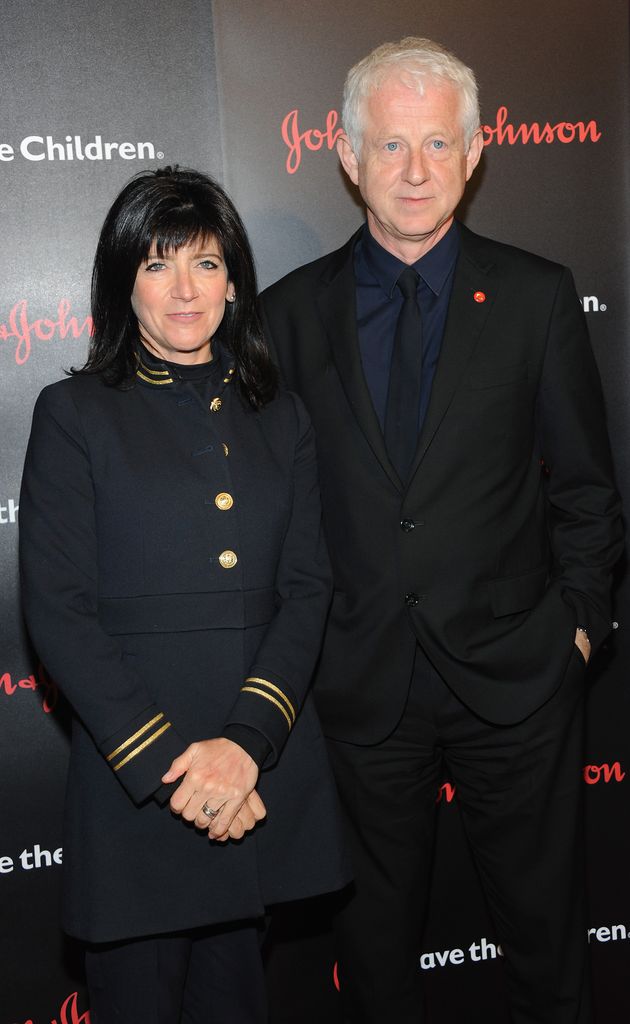 Emma Freud standing with Richard Curtis