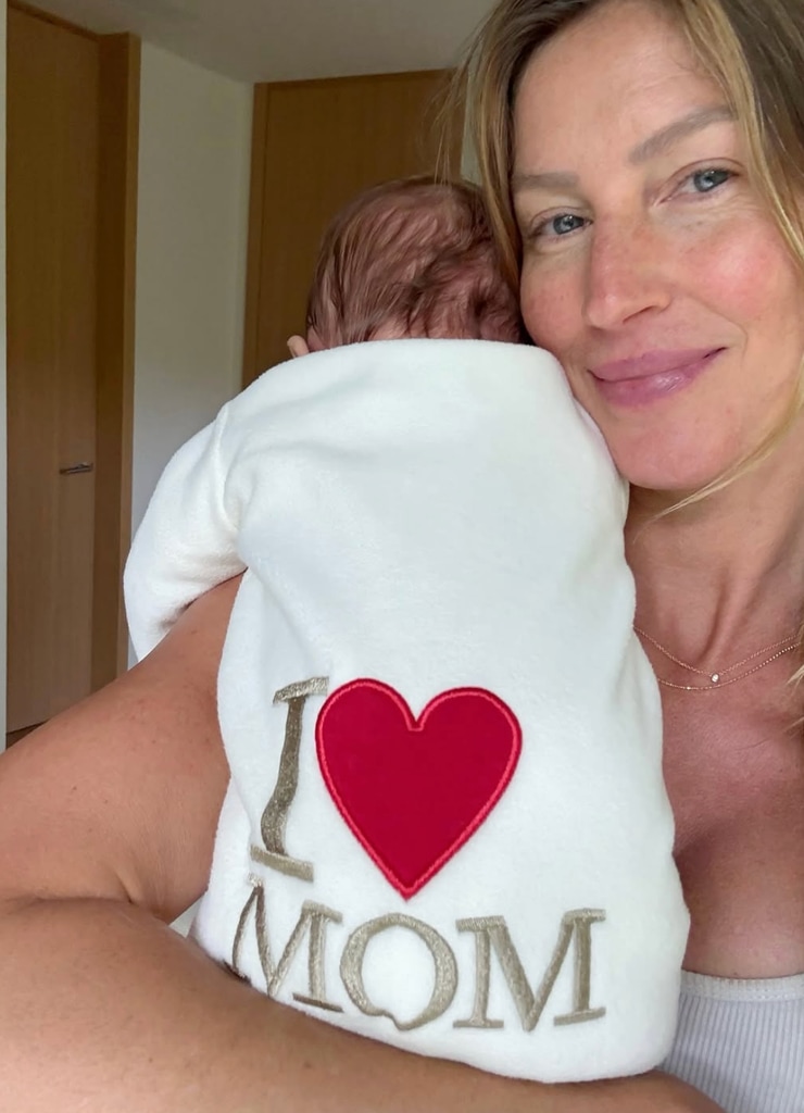 Photo shared by Gisele Bündchen on Instagram Mother's Day 2025 featuring her newborn with boyfriend Joaquim Valente, reportedly a son