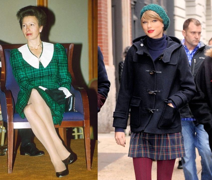 tela dividida de taylor e princesa anne em tartan