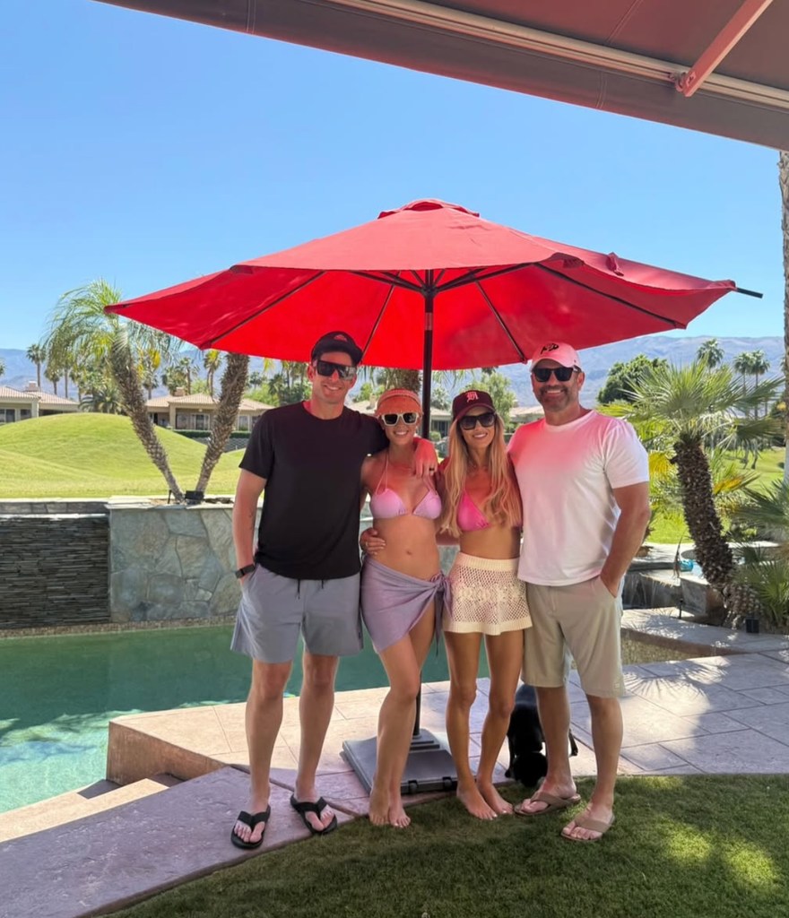Photo shared by Christina Haack from an Easter vacation featuring her boyfriend Christopher Larocca, first husband Tarek El Moussa, and his wife Heather Rae El Moussa
