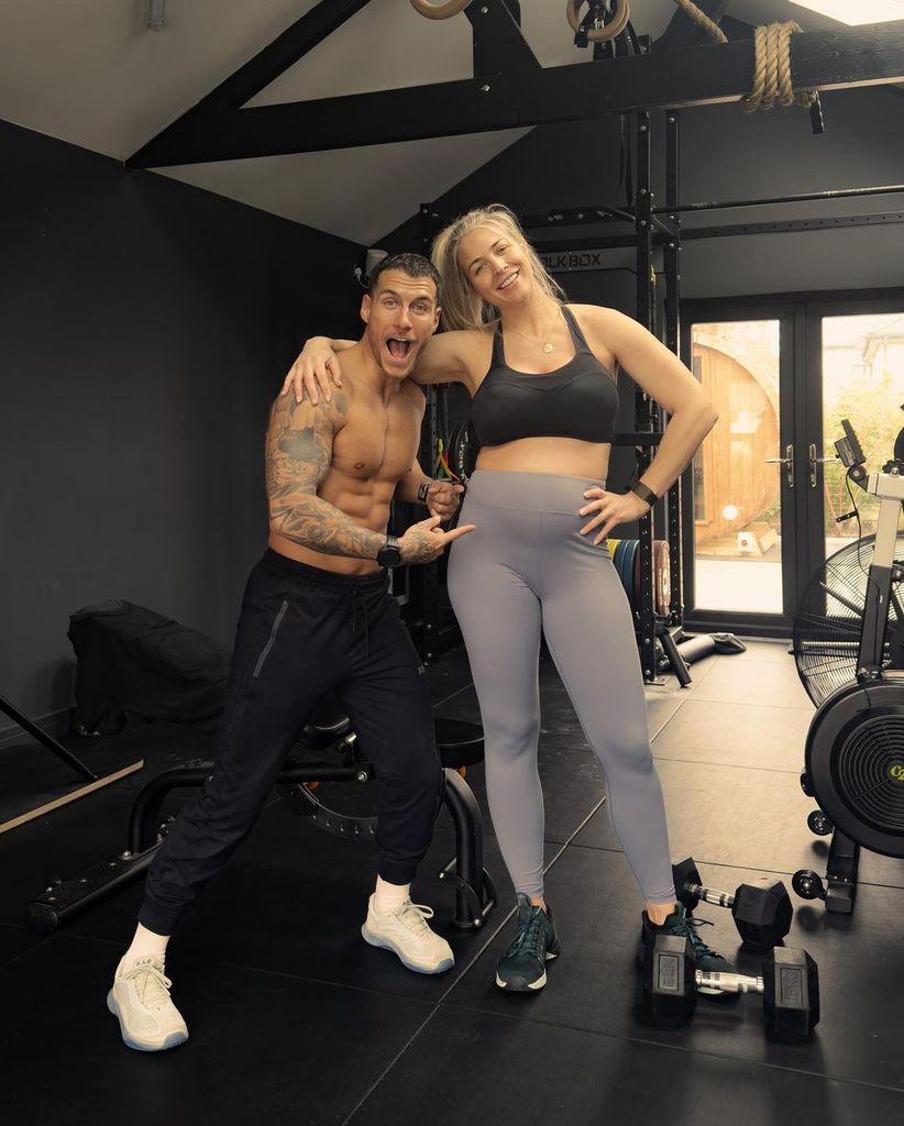 Gemma and Gorka at home in their gym 
