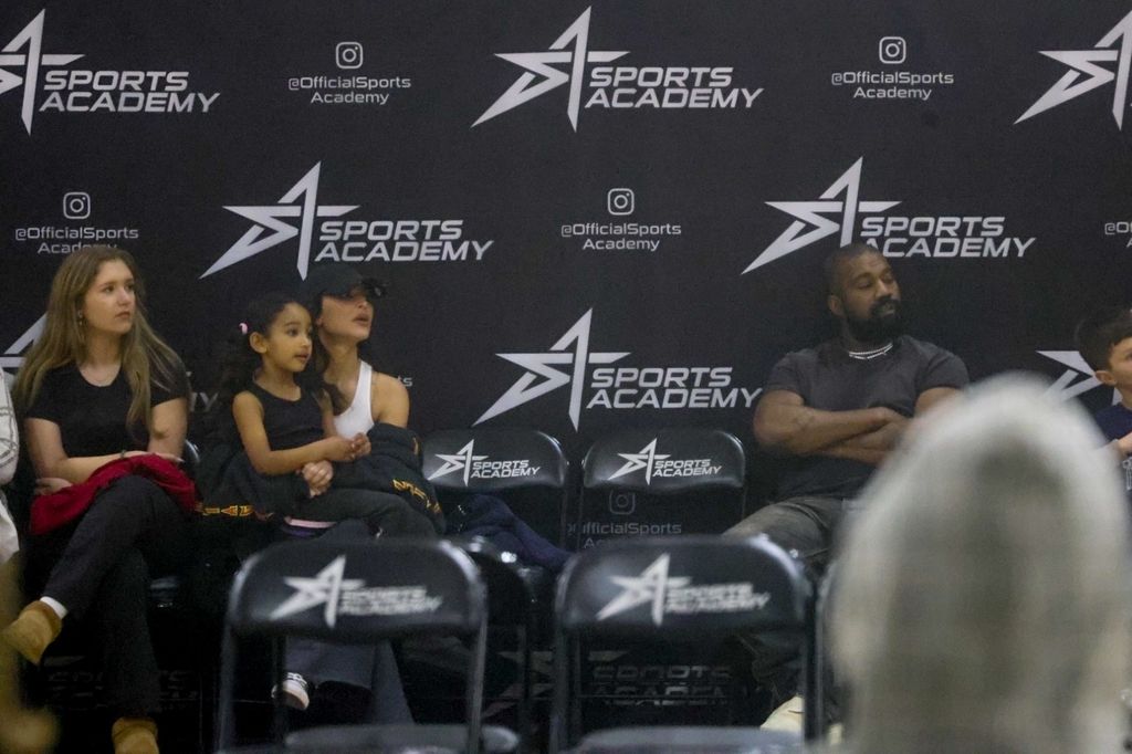 Kim Kardashian and Kanye West were seen together at their son Saint's basketball game in Los Angeles. 