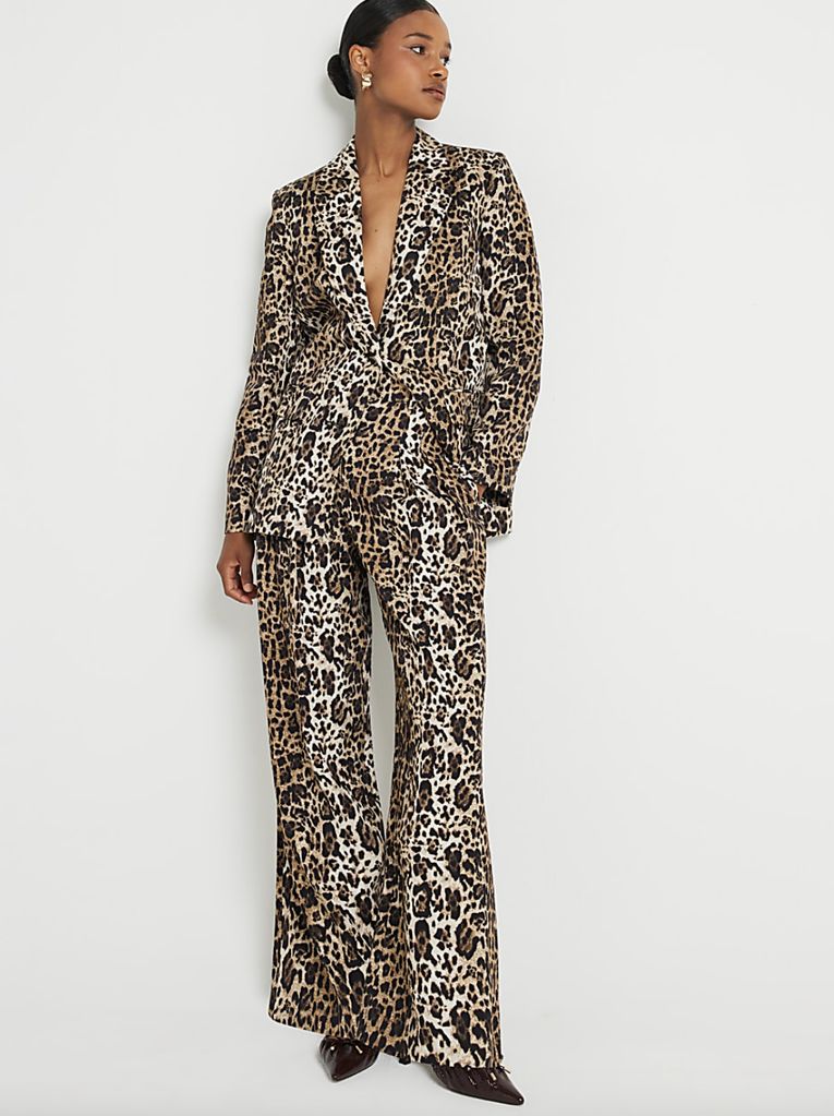 River Island leopard print suit