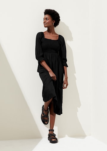 marks and spencer shirred nap dress