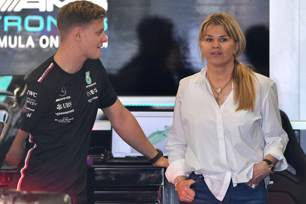 Mick's biggest supporter is his mother, Corinna Schumacher, pictured with him in Azerbaijan in April last year