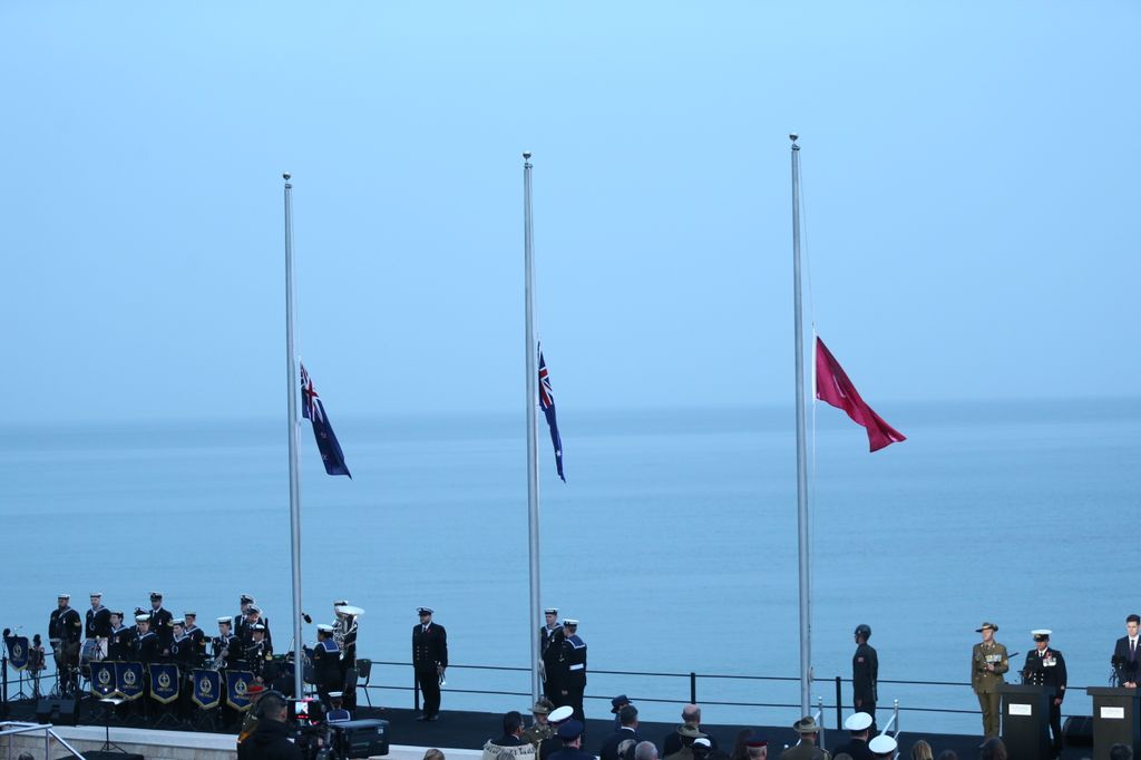 The ANZAC (Australian and New Zealand Army Corps) Dawn service is held at Anzac Cove in commemoration of the 109th anniversary of Canakkale Land Battles on Gallipoli Peninsula in 2024