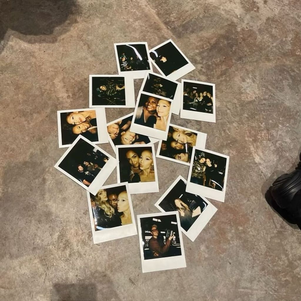 Ariana Grande poses selection of polaroid pictures