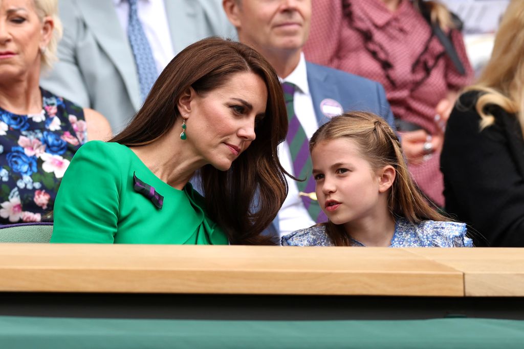 kate chatting to charlotte in royal box 