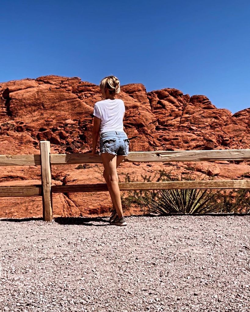 Debbie Gibson looks out over Red Rock Canyons