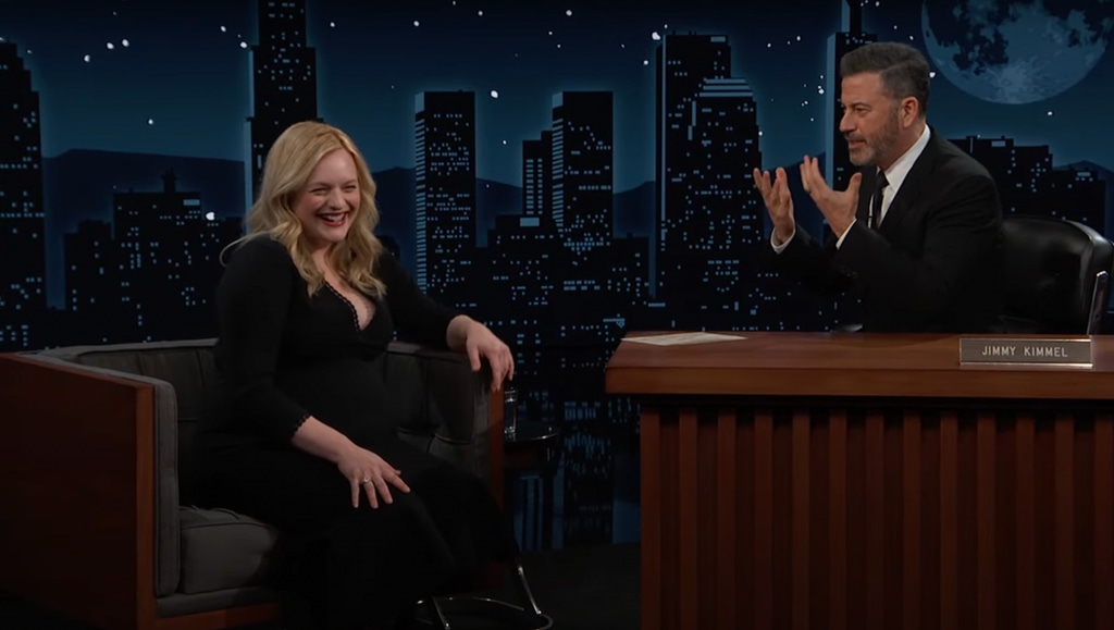 Elisabeth Moss confirms pregnancy on Jimmy Kimmel Live!
