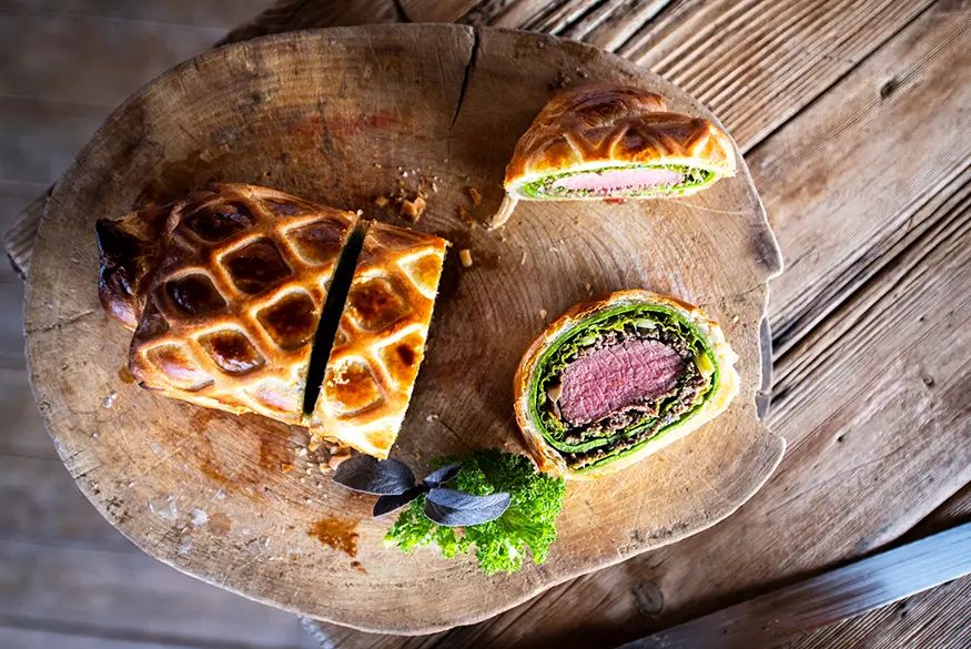 The delicious Beef Wellington at Sussex Restaurant