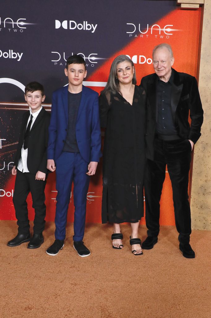 Ossian Skarsgard, Kolbjorn Skarsgard, Megan Everett-Skarsgard and Stellan Skarsgard