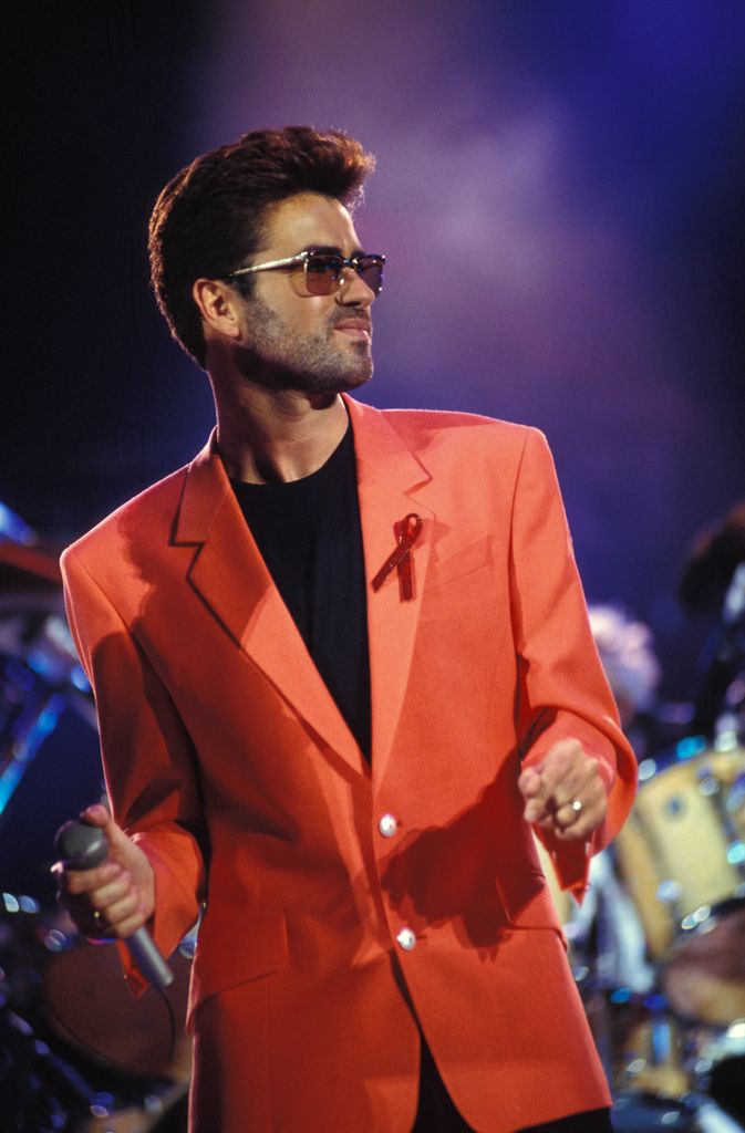 George Michael pictured at the Freddie Mercury tribute gig 