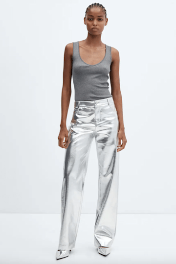 Mango silver trousers