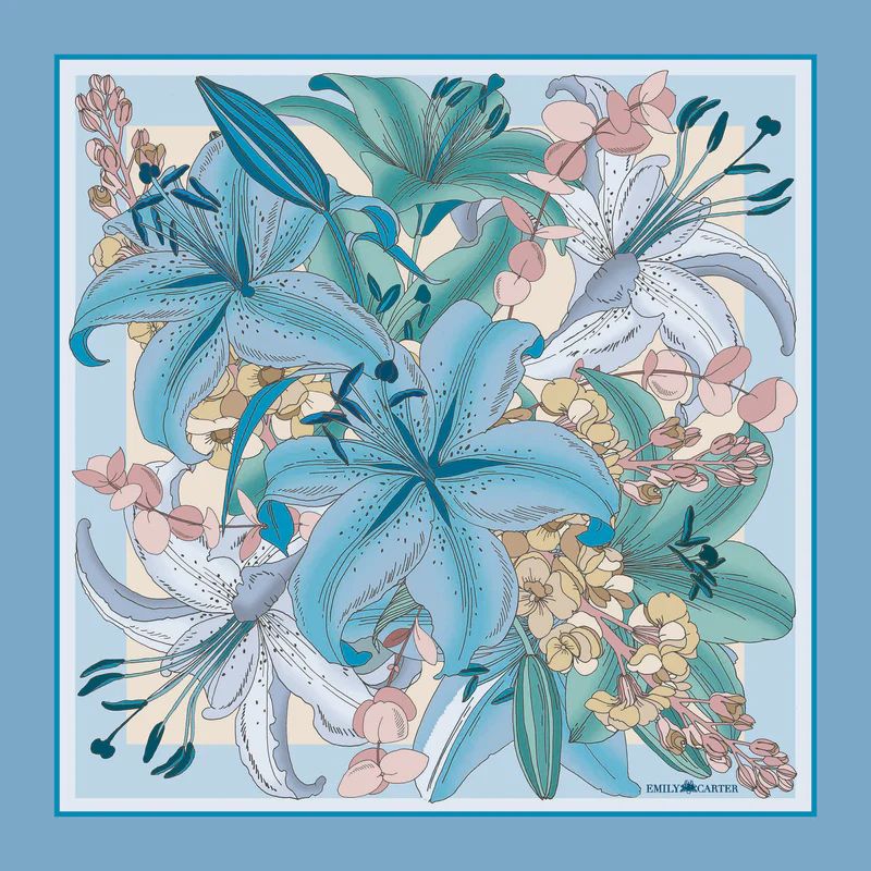 The Lily Bouquet Silk Scarf by emily carter