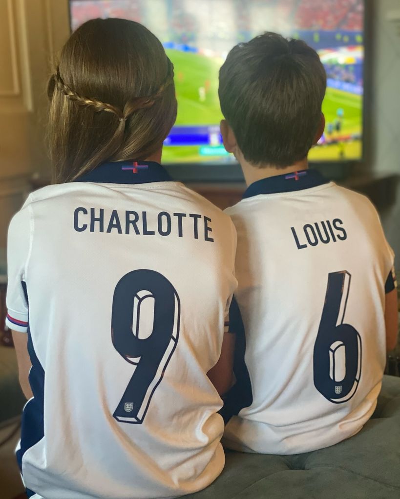 Princess Charlotte and Prince Louis watched the game at their Windsor home with their mum, the Princess of Wales