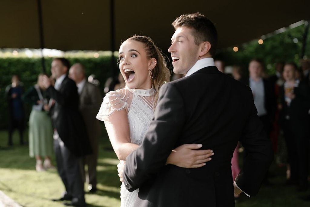 The couple wed in a beautiful ceremony in the countryside