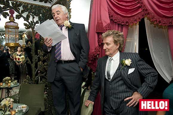 Father of the bride Colin Humphreys and Rod Stewart