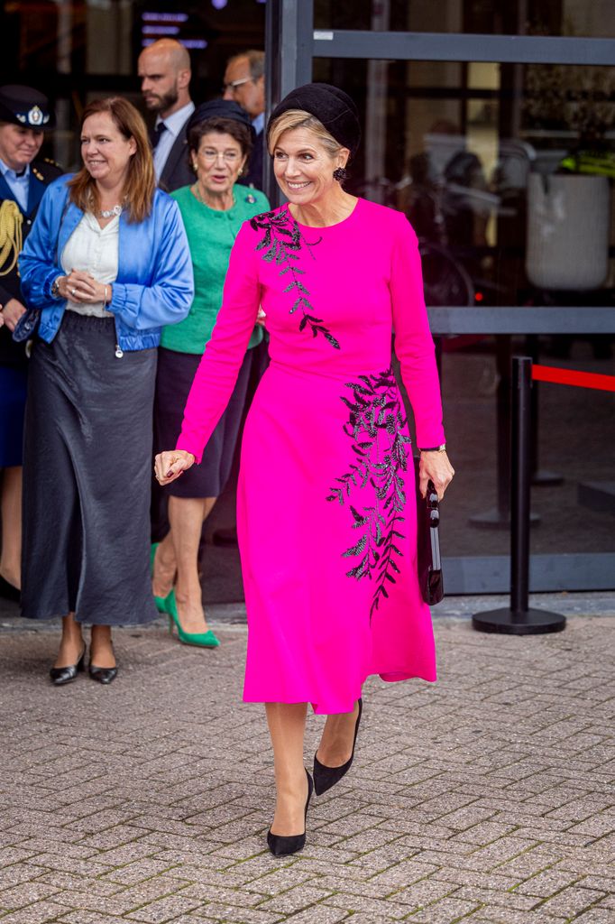 Queen Maxima in hot pink dress