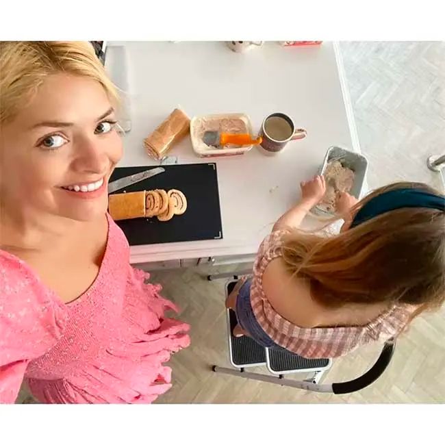 Holly Willoughby pictured baking with her daughter Belle