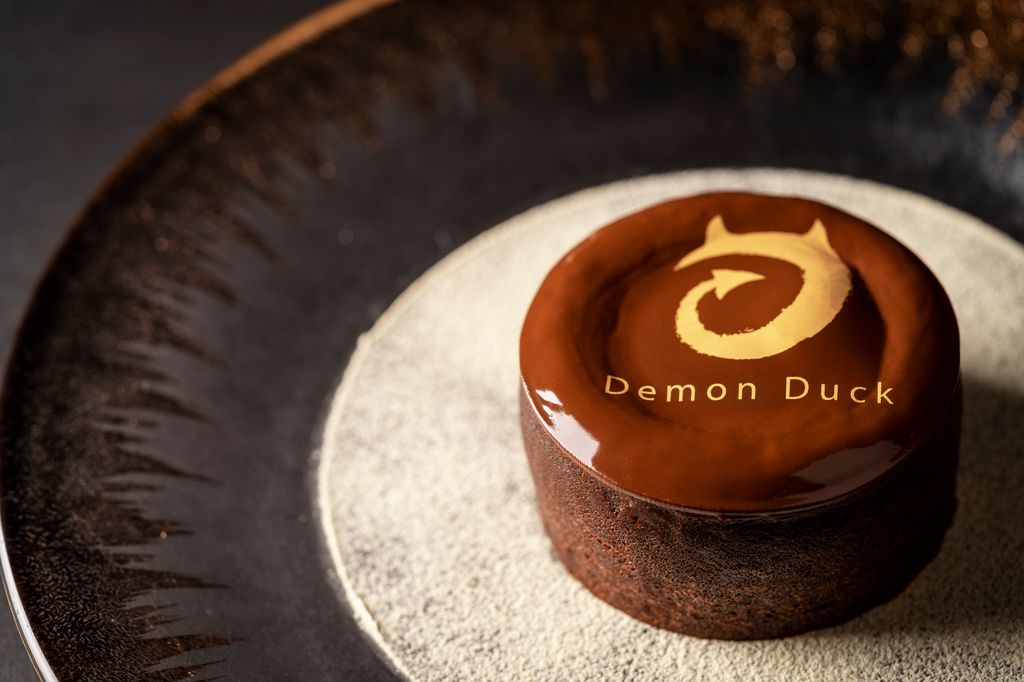 Chocolate fondant at Demon Duck Dubai