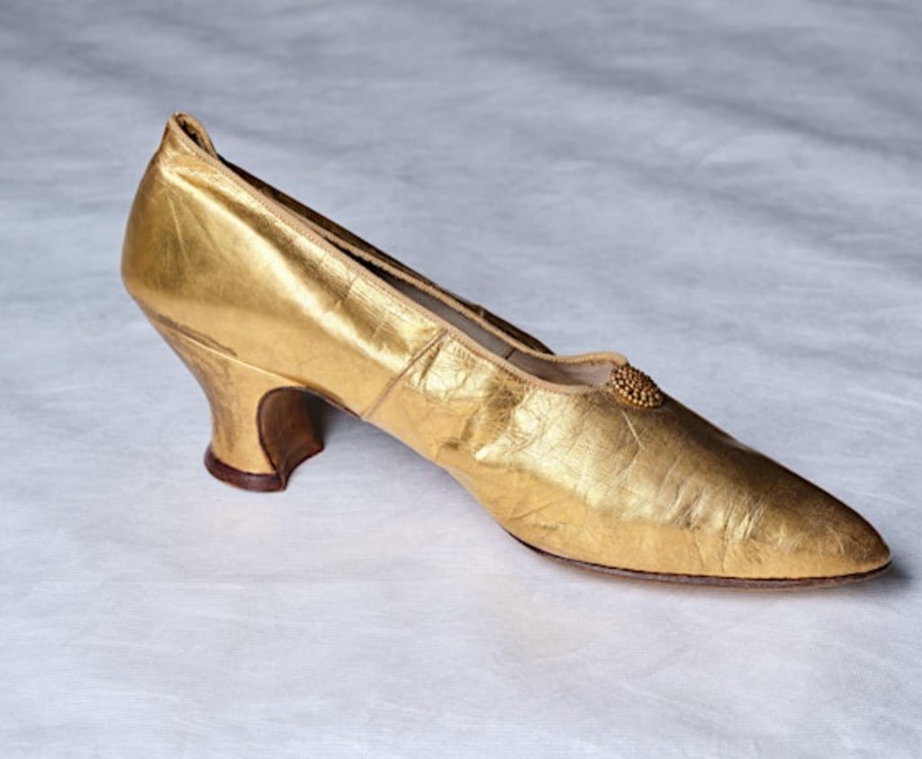 LCF Archives Object Stories gold shoe shot