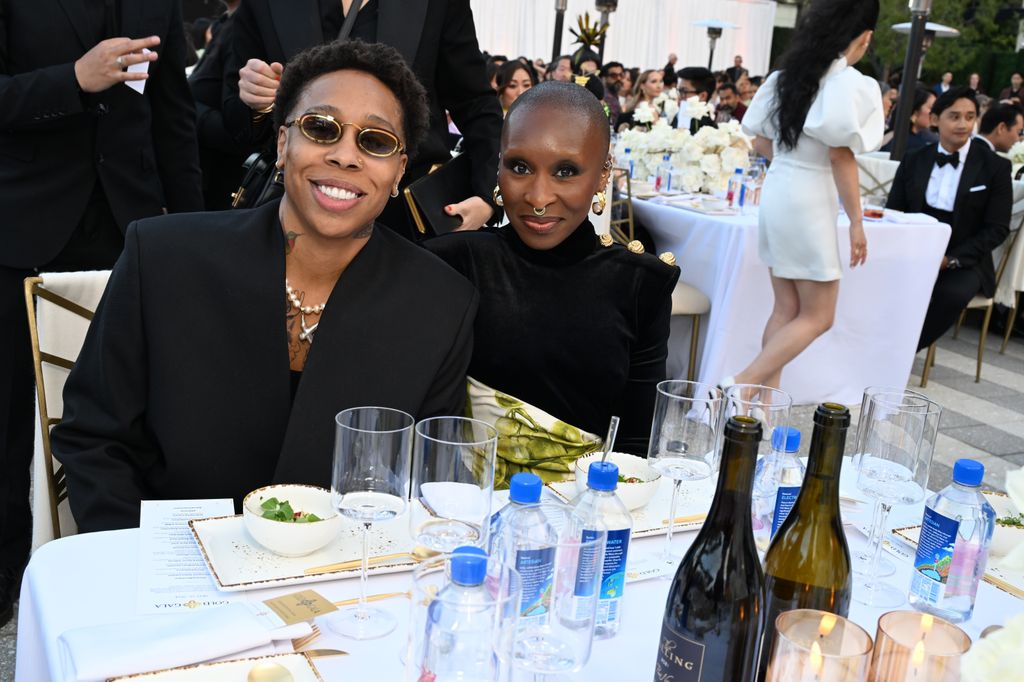 Lena Waithe and Cynthia Erivo attend FIJI Water at The 3rd Annual Gold House GOLD GALA at The Music Center on May 11, 2024 in Los Angeles, California
