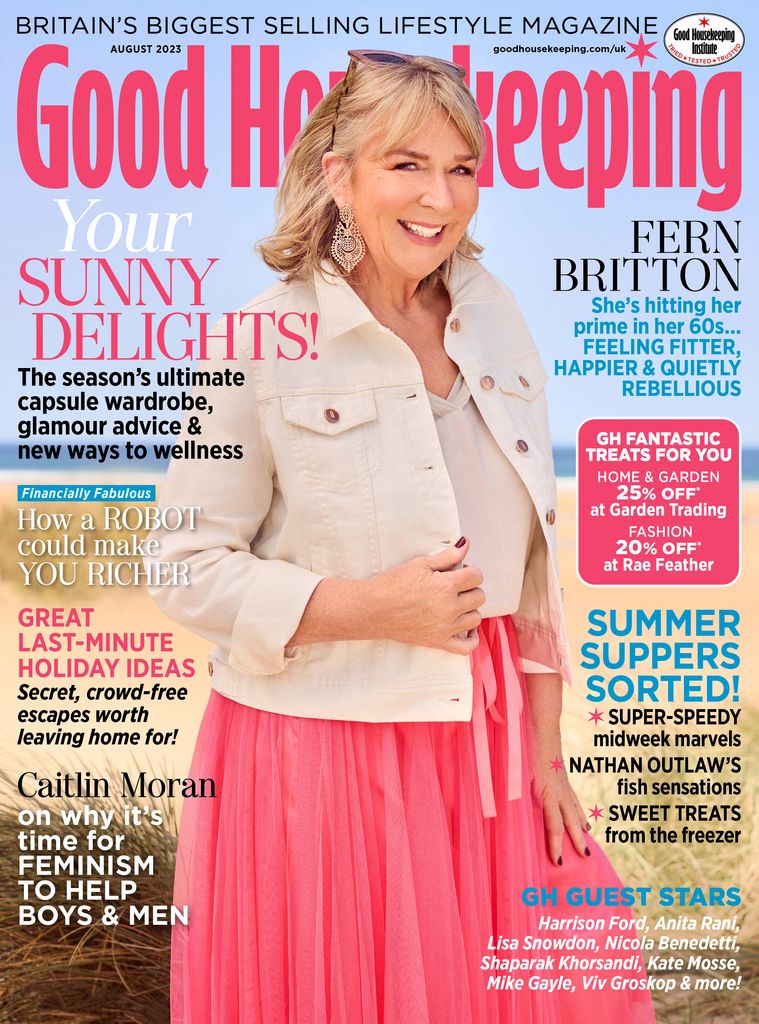 Fern Britton on the cover of Good Housekeeping August 2023 cover 