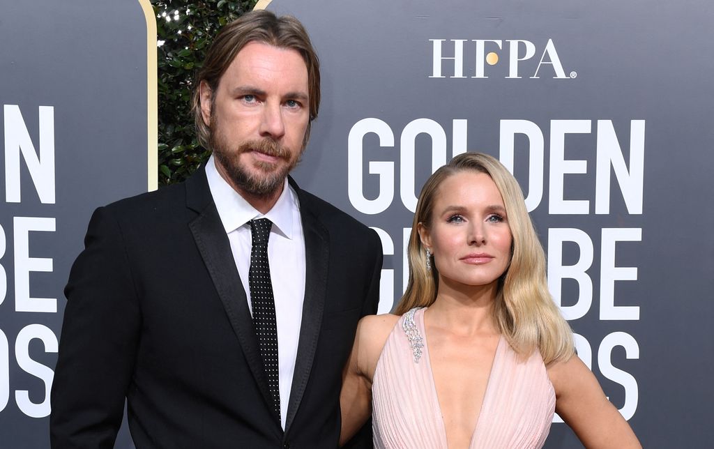 Kristen Bell and husband actor Dax Shepard arrive for the 76th annual Golden Globe Awards on January 6, 2019