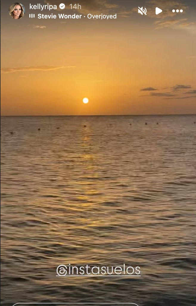 Kelly Ripa shared a stunning photo out at sea during her time on vacation 