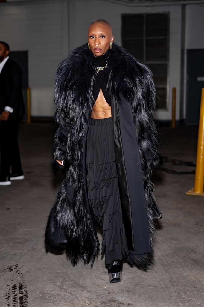 Cynthia Erivo is seen in Midtown on November 19, 2025 in New York City