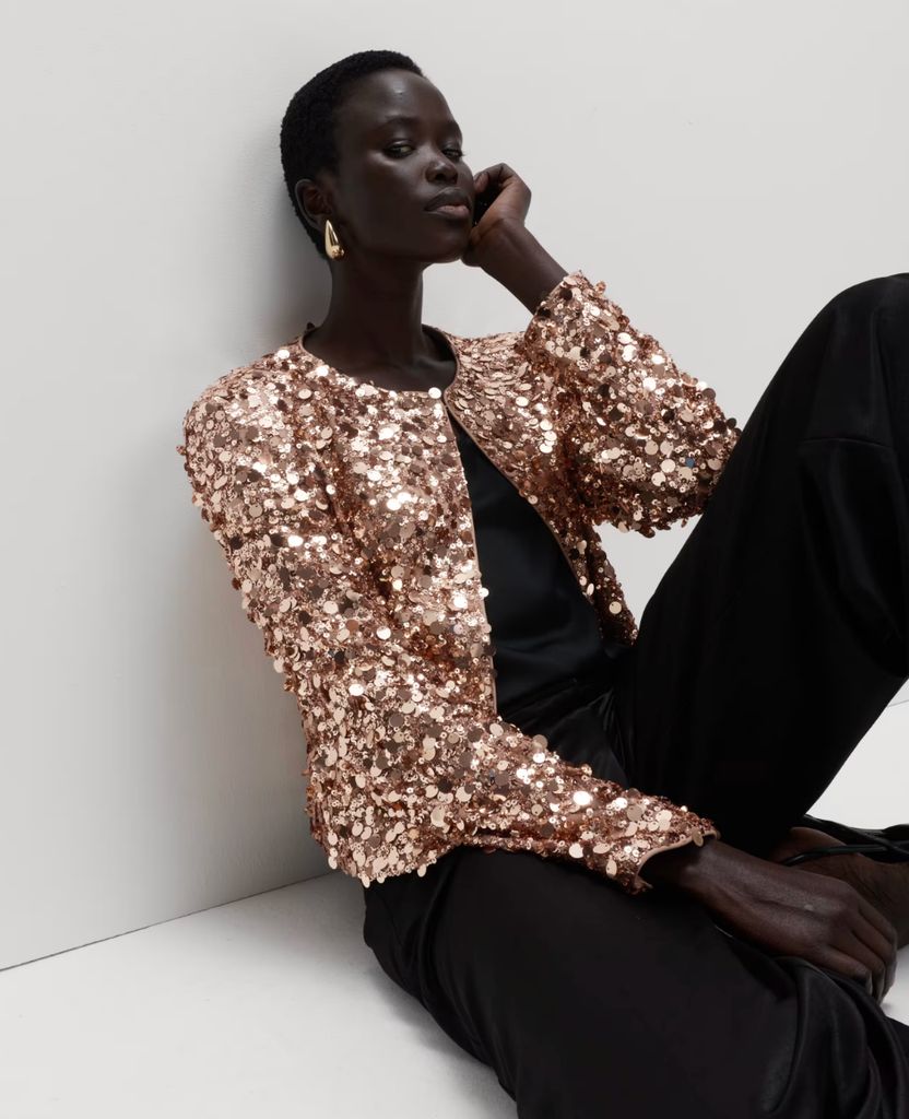 Marks & Spencer trophy jacket in gold sequin