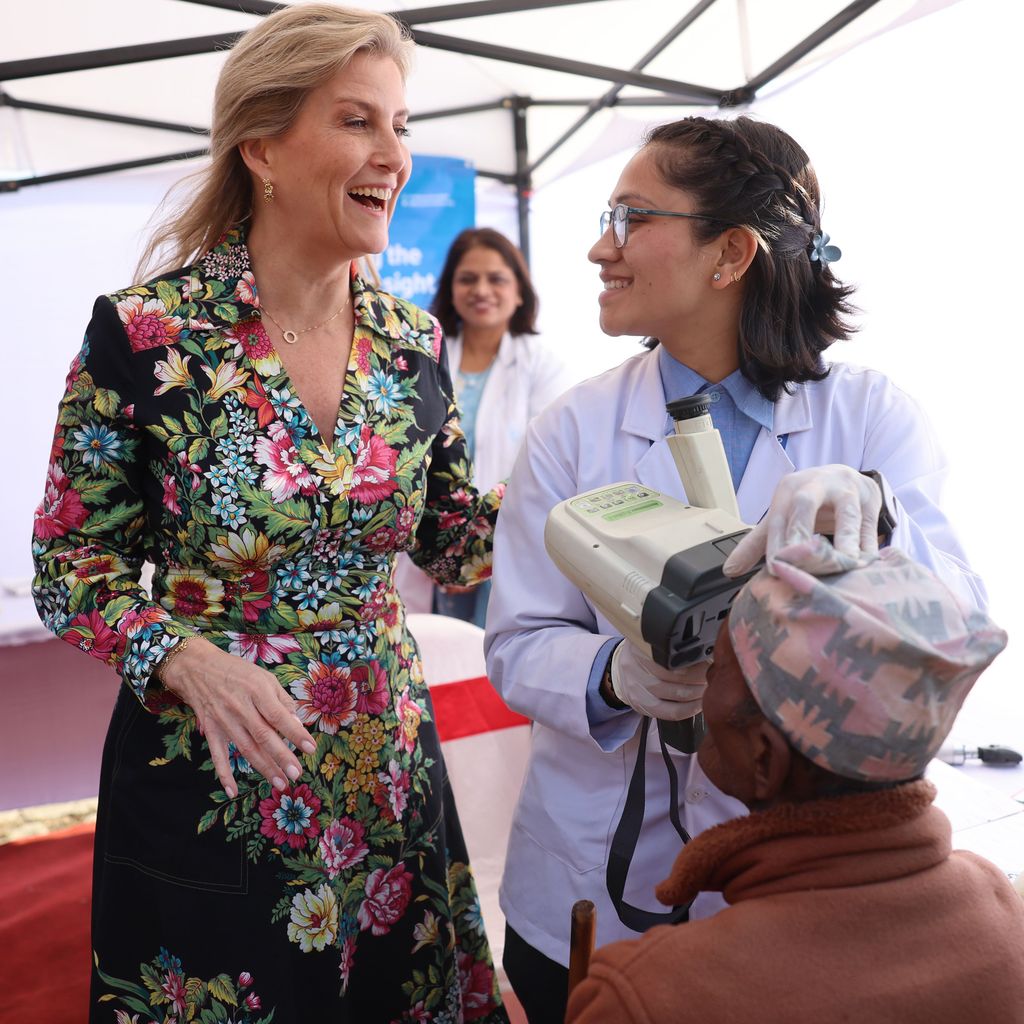 Sophie, Duchess of Edinburgh meeting patients and doctors of Kirtipur Eye Hospital 