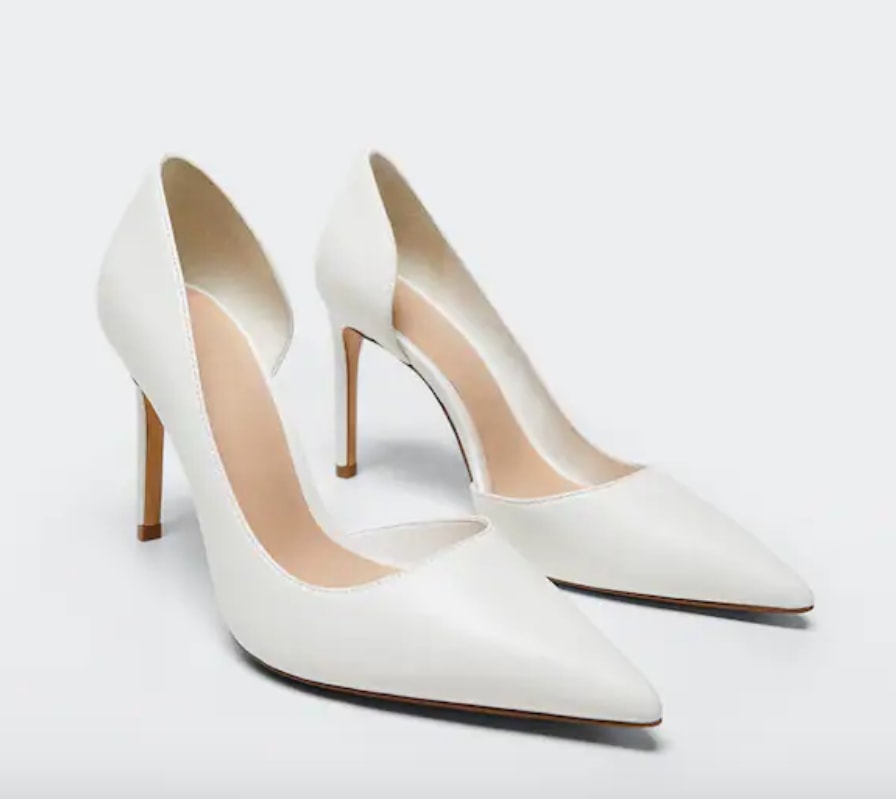 Mango white heels