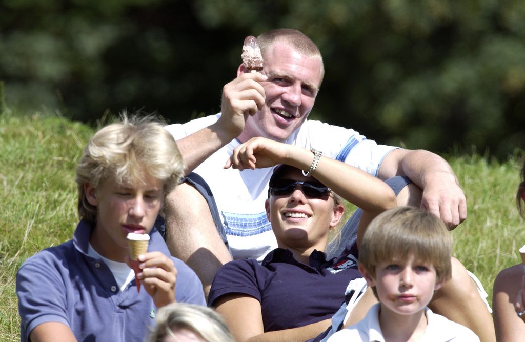 MINCHINHAMPTON, UNITED KINGDOM - AUGUST 07:  Gatcombe Horse Trials At Gatcombe Park. Zara Tindall With Boyfriend Mike Tindall Eating Icecreams  (Photo by Tim Graham Photo Library via Getty Images)