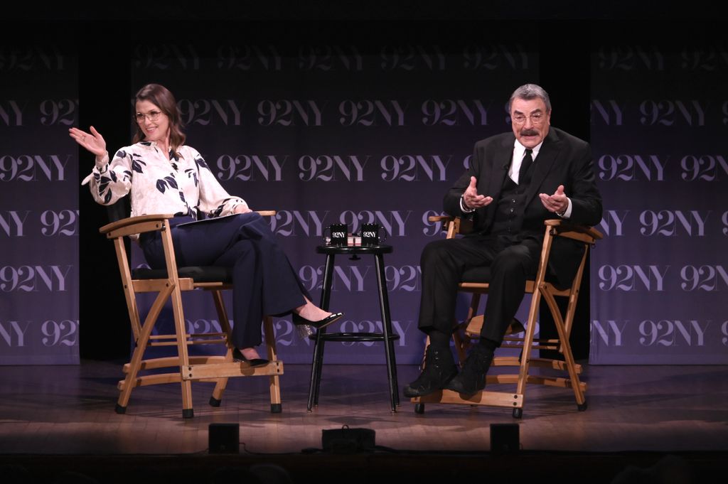 Bridget Moynahan and Tom Selleck attend a discussion for the book, "You Never Know: A Memoir" at 92NY 