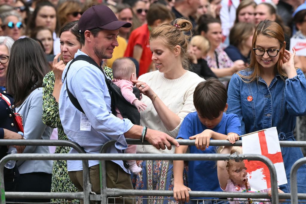 Princess Beatrice with husband Edoardo Mapelli Mozzi and children Wolfie, Sienna and Athena at Lioness Parade in London