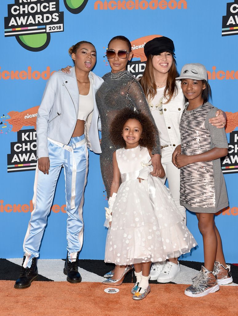 mel b on red carpet with daughters 