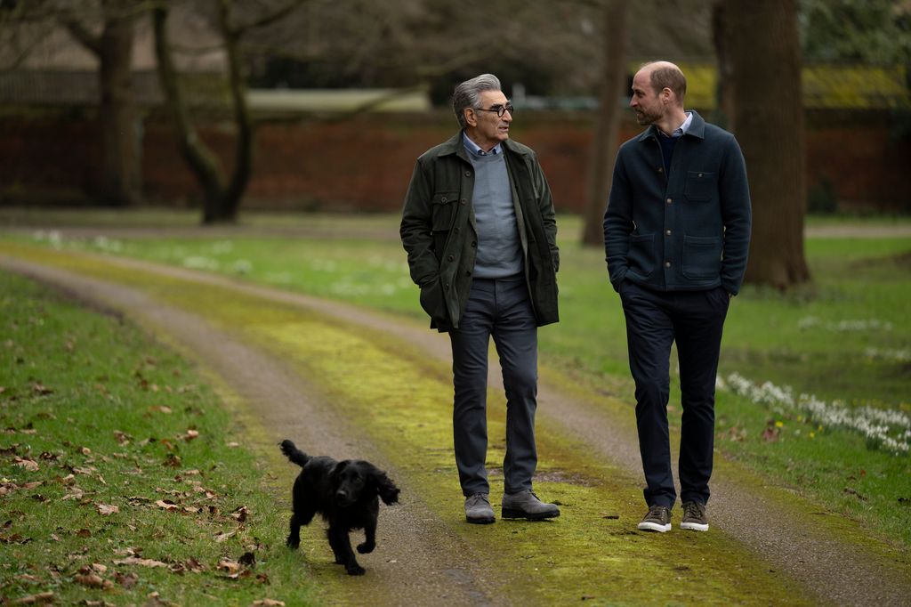 The Waleses' dog Orla joined them on their walk through Windsor