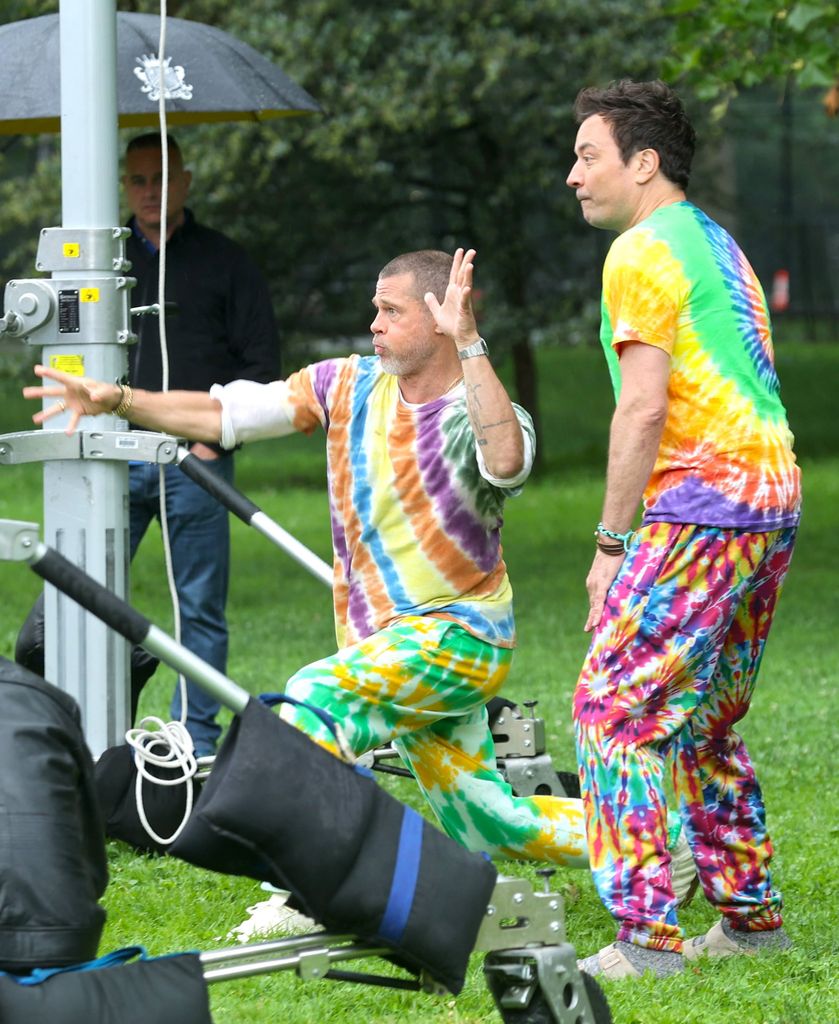 Brad and Jimmy filmed in NYC wearing tie-dye clothing