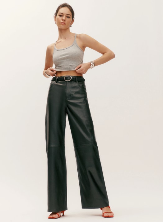 Reformation Kennedy leather trousers