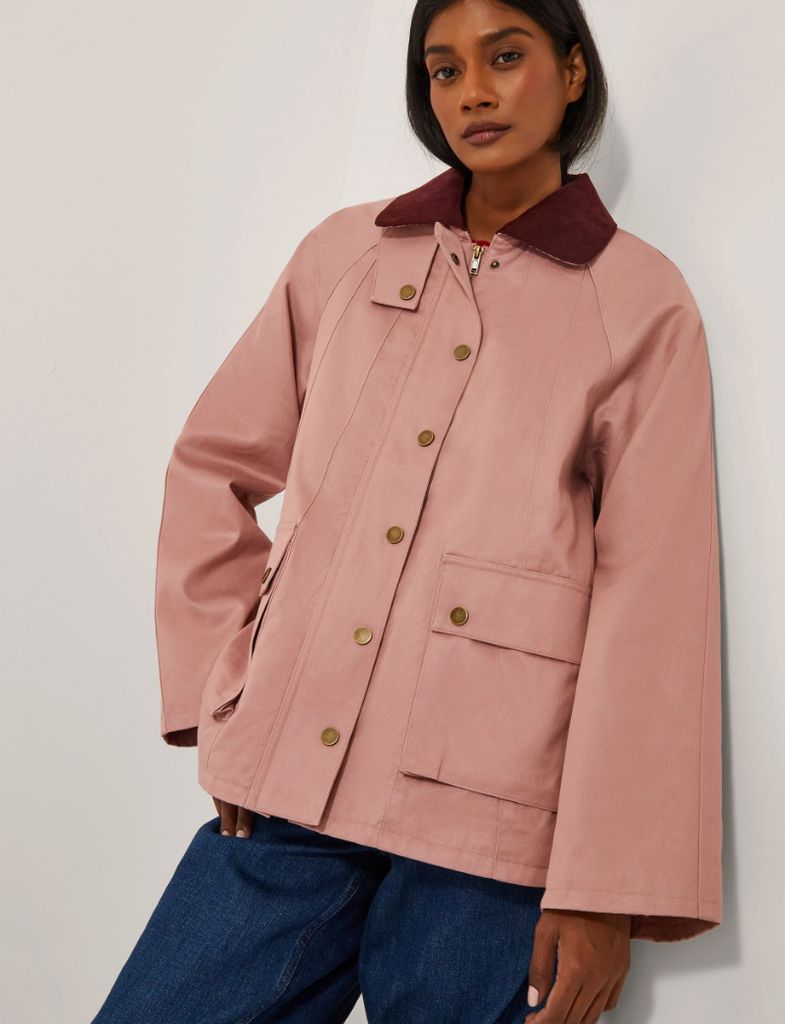 Monsoon rose pink barn jacket