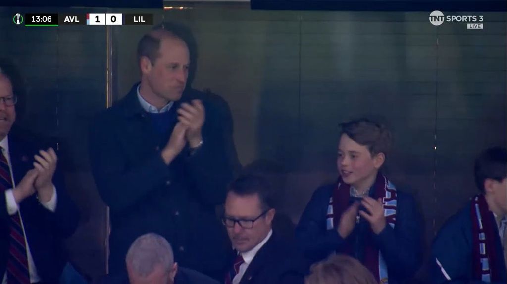 Prince William and Prince George cheer on Villa